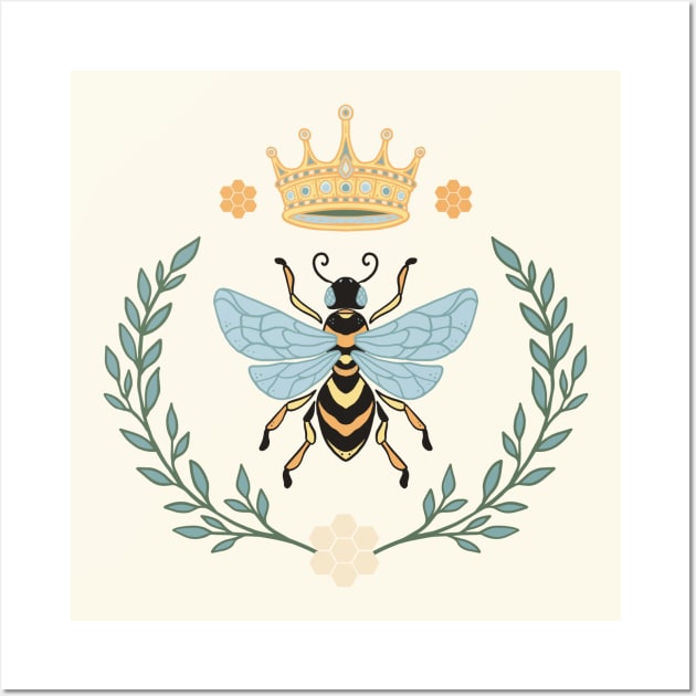 Queen Bee With Crown Wall Art by Serena Archetti